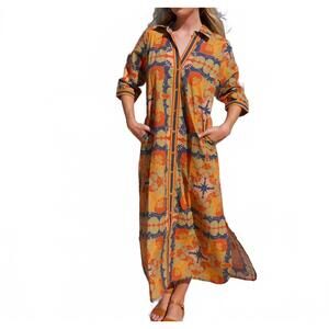 NEW ISLAPAYAL rhea midi dress in fall garden